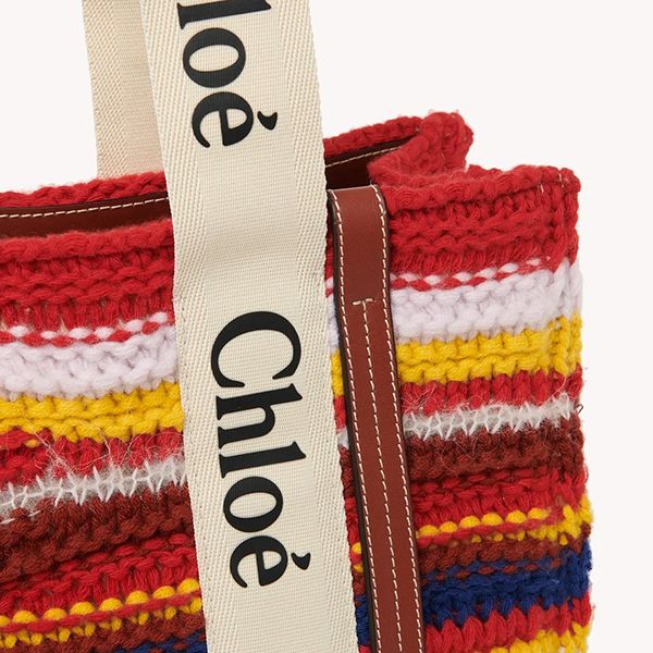 クロエ WOODY 偽物 ミディアムトートバッグ 偽物 カシミア CHC21WS383F310YA